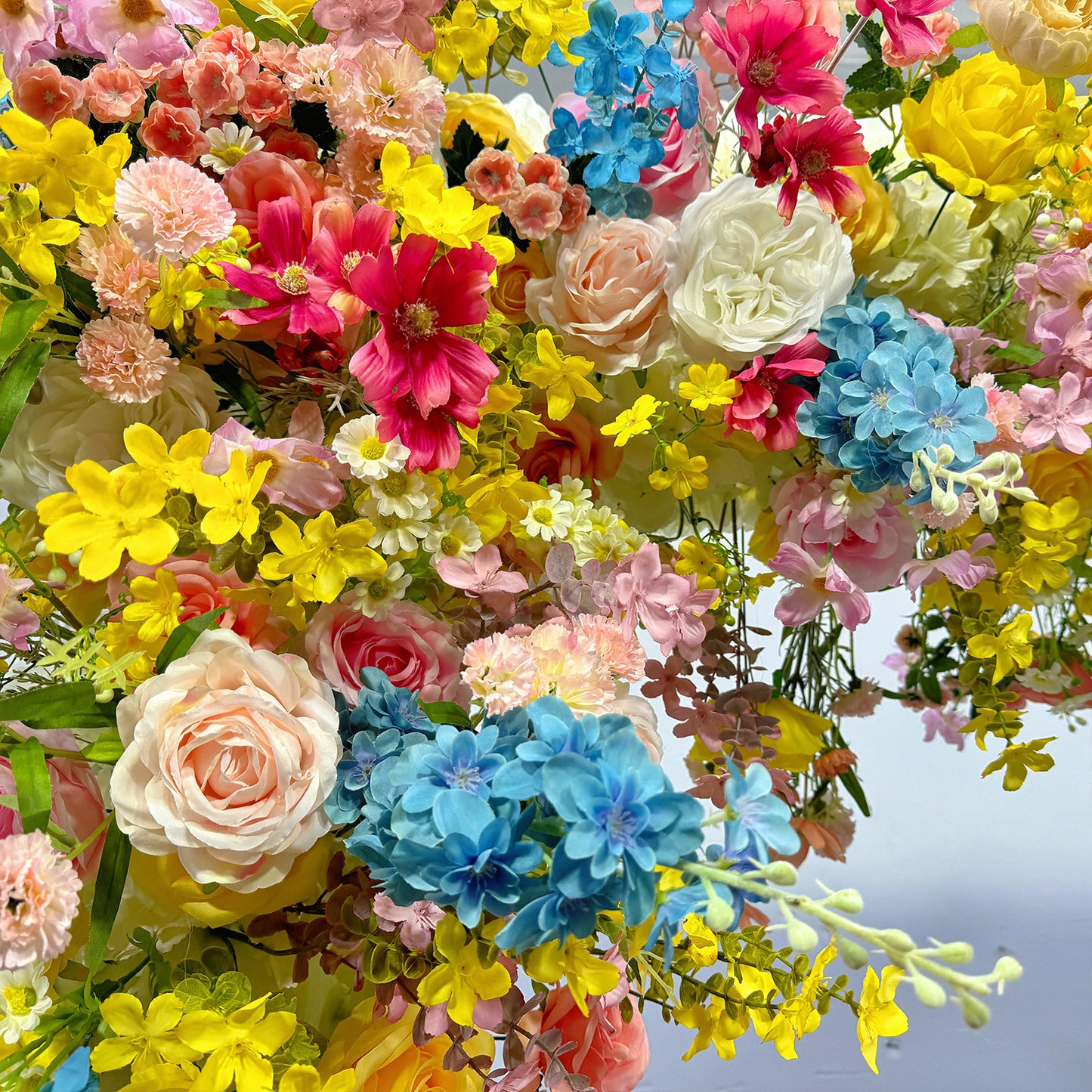 Colorful Arch Artificial Flower Wall For Event Wedding-ubackdrop