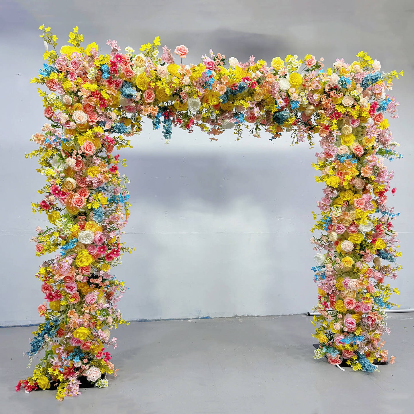 Colorful Arch Artificial Flower Wall For Event Wedding-ubackdrop