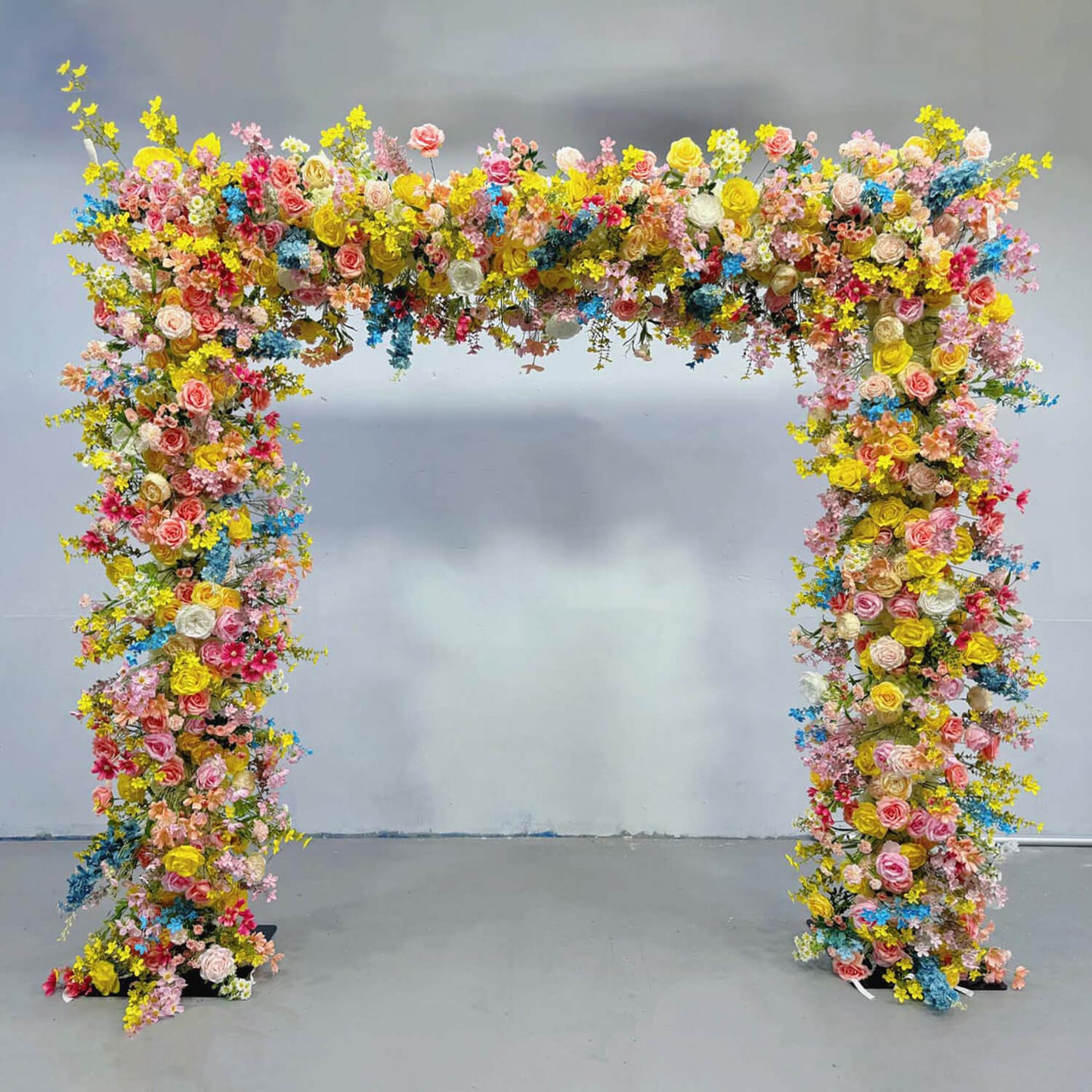 Colorful Arch Artificial Flower Wall For Event Wedding-ubackdrop