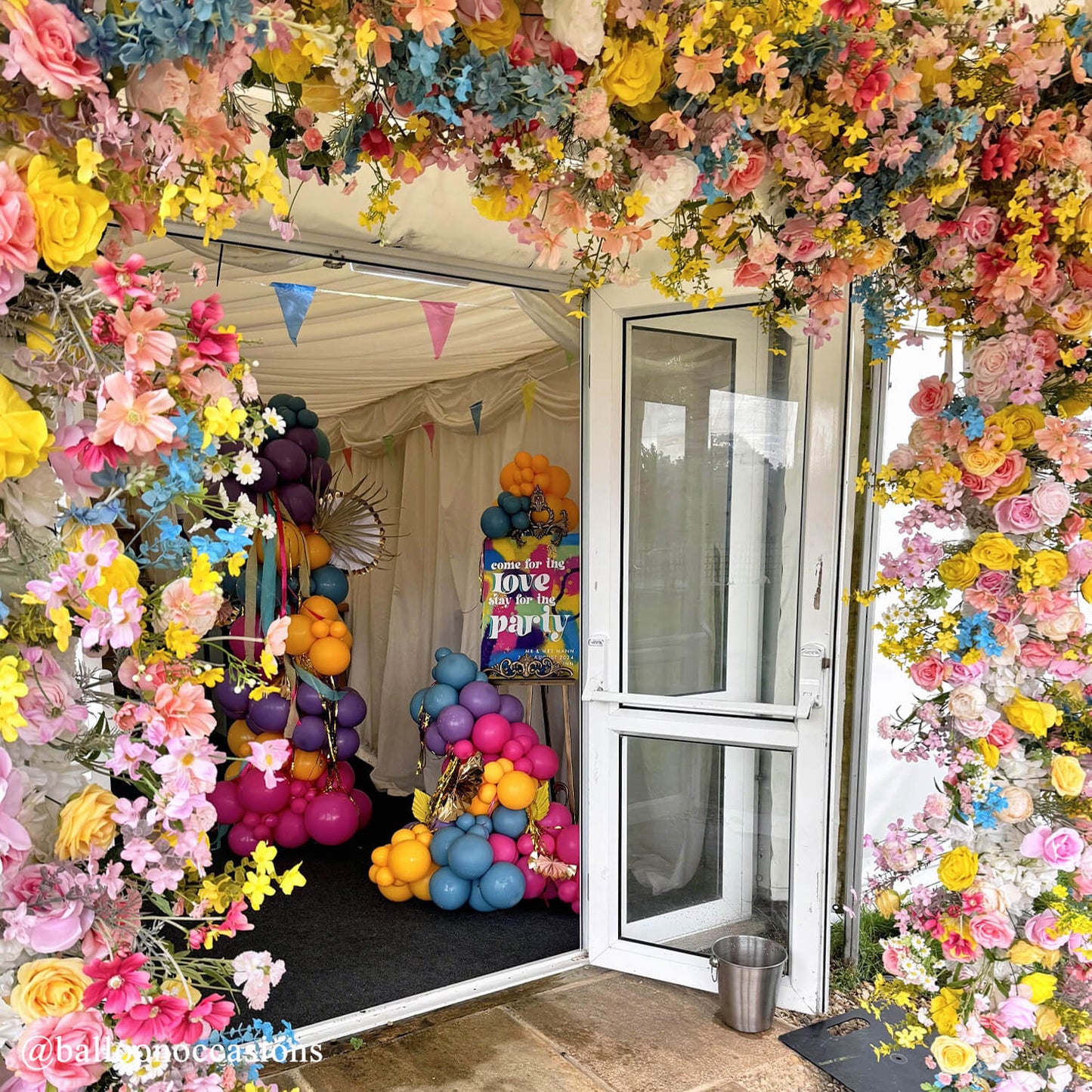 Colorful Arch Artificial Flower Wall For Event Wedding-ubackdrop