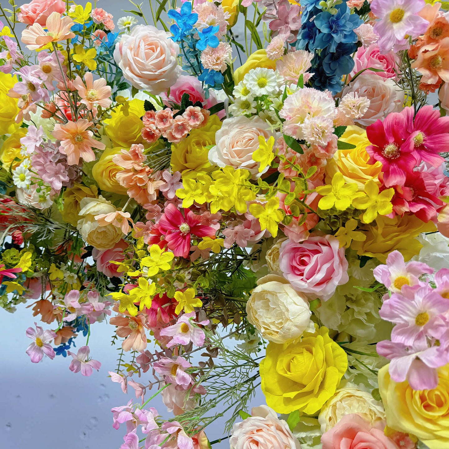 Colorful Arch Artificial Flower Wall For Event Wedding-ubackdrop