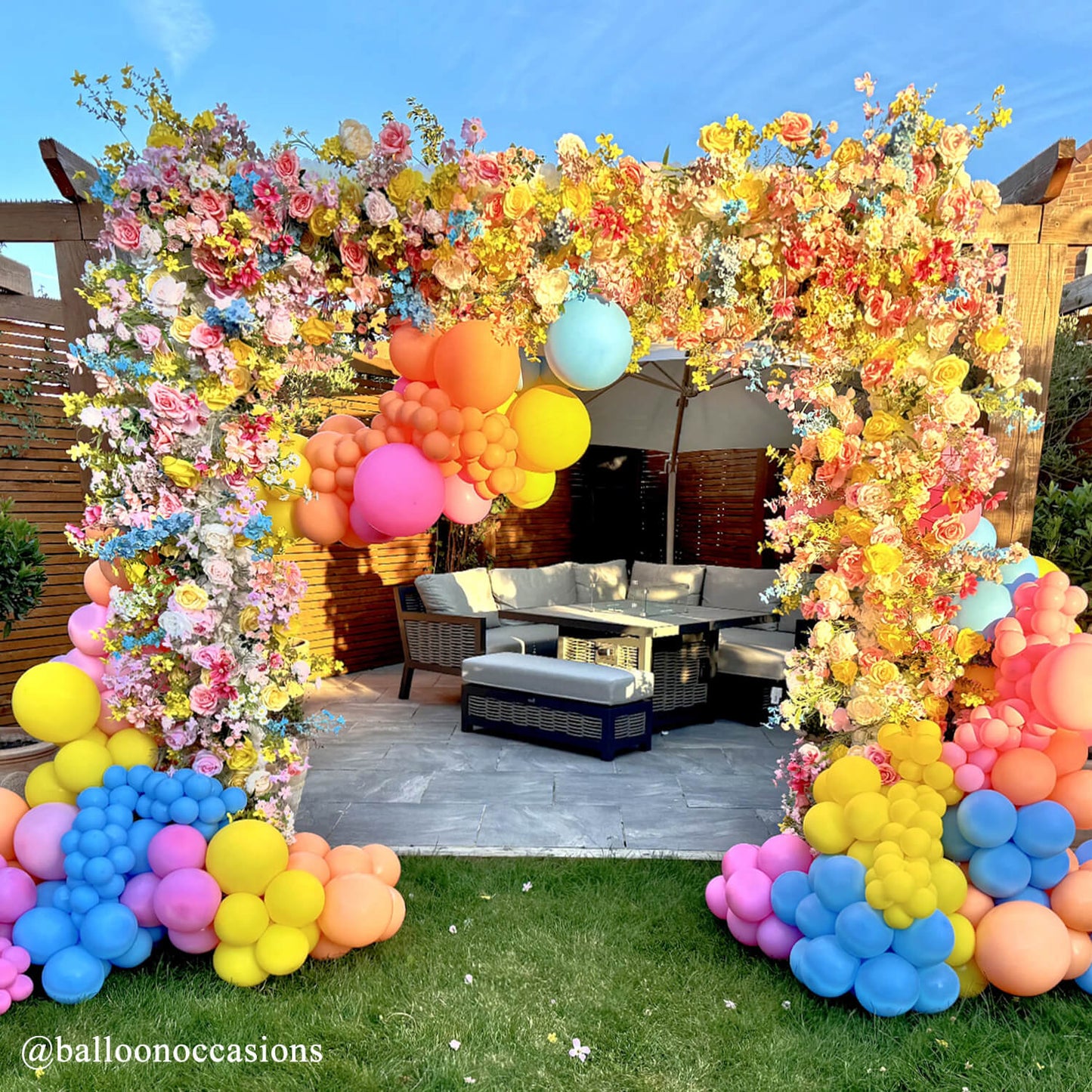 Colorful Arch Artificial Flower Wall For Event Wedding-ubackdrop
