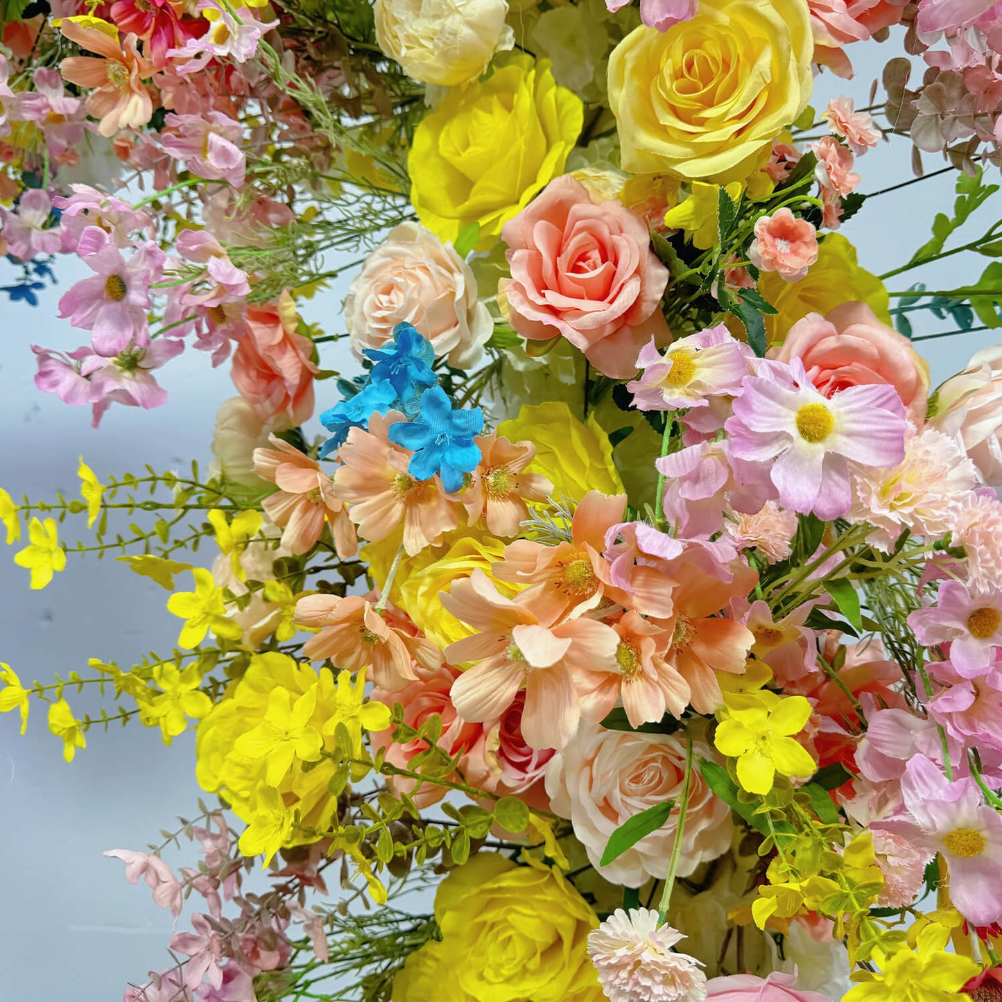 Colorful Arch Artificial Flower Wall For Event Wedding-ubackdrop
