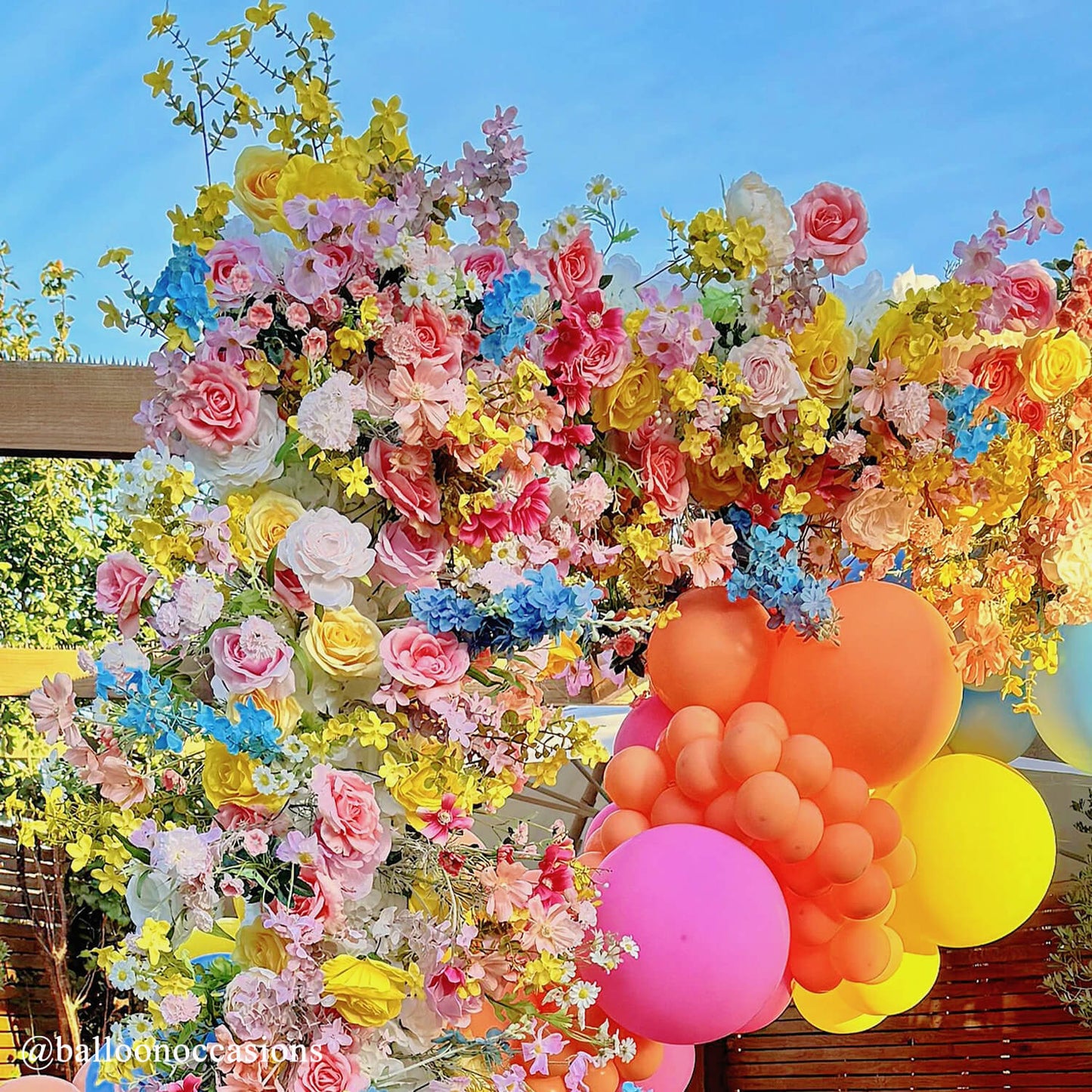 Colorful Arch Artificial Flower Wall For Event Wedding-ubackdrop