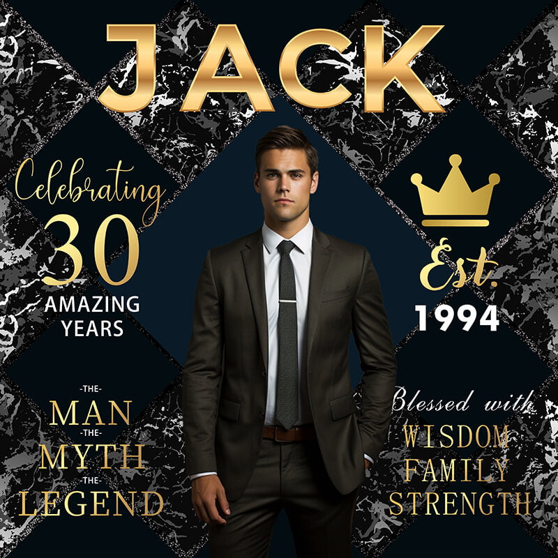 Custom Men 60th 50th 40th Magazine Cover Birthday Banner-ubackdrop