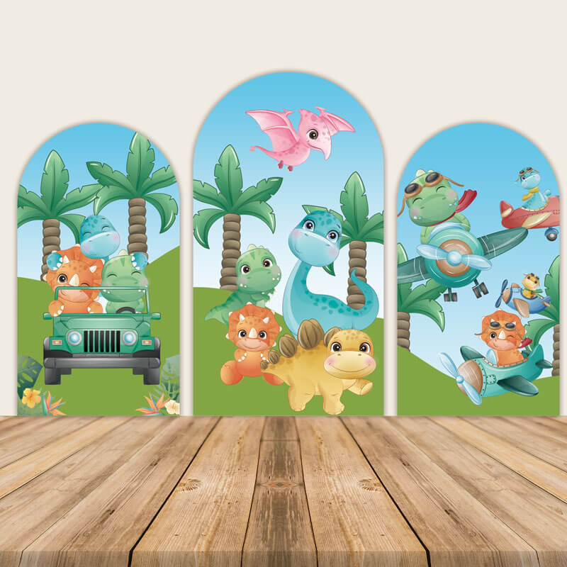 Cute Dinosaur Themed Kids Birthday Backdrop-ubackdrop