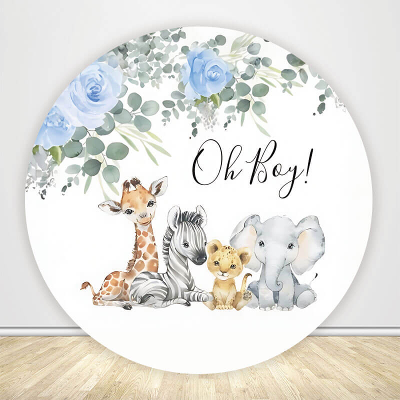 Cute Jungle Animals Birthday Baby Shower Classic Backdrop-ubackdrop