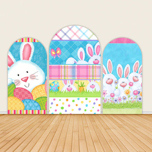 Cute Rabbit Theme Happy Easter Arch Backdrop-ubackdrop