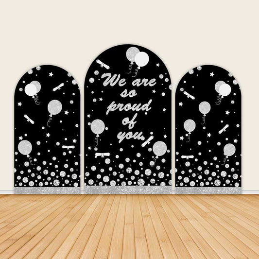 Diamond and Balloon Decor Graduation Arch Backdrop Covers-ubackdrop