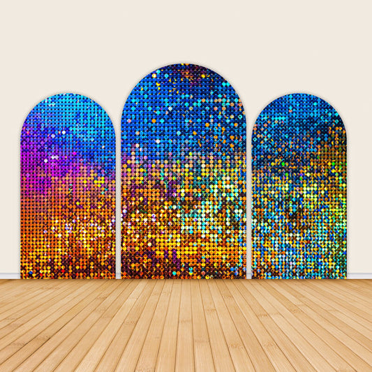 Fabric Abstract Glitter Disco Ball Backdrop Colorful Glitter Backdrop-ubackdrop