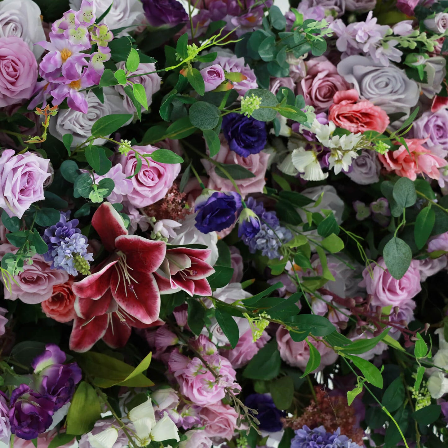 7D Purple Fabric Artificial Flower Wall Arch Wedding Party Decoration-ubackdrop