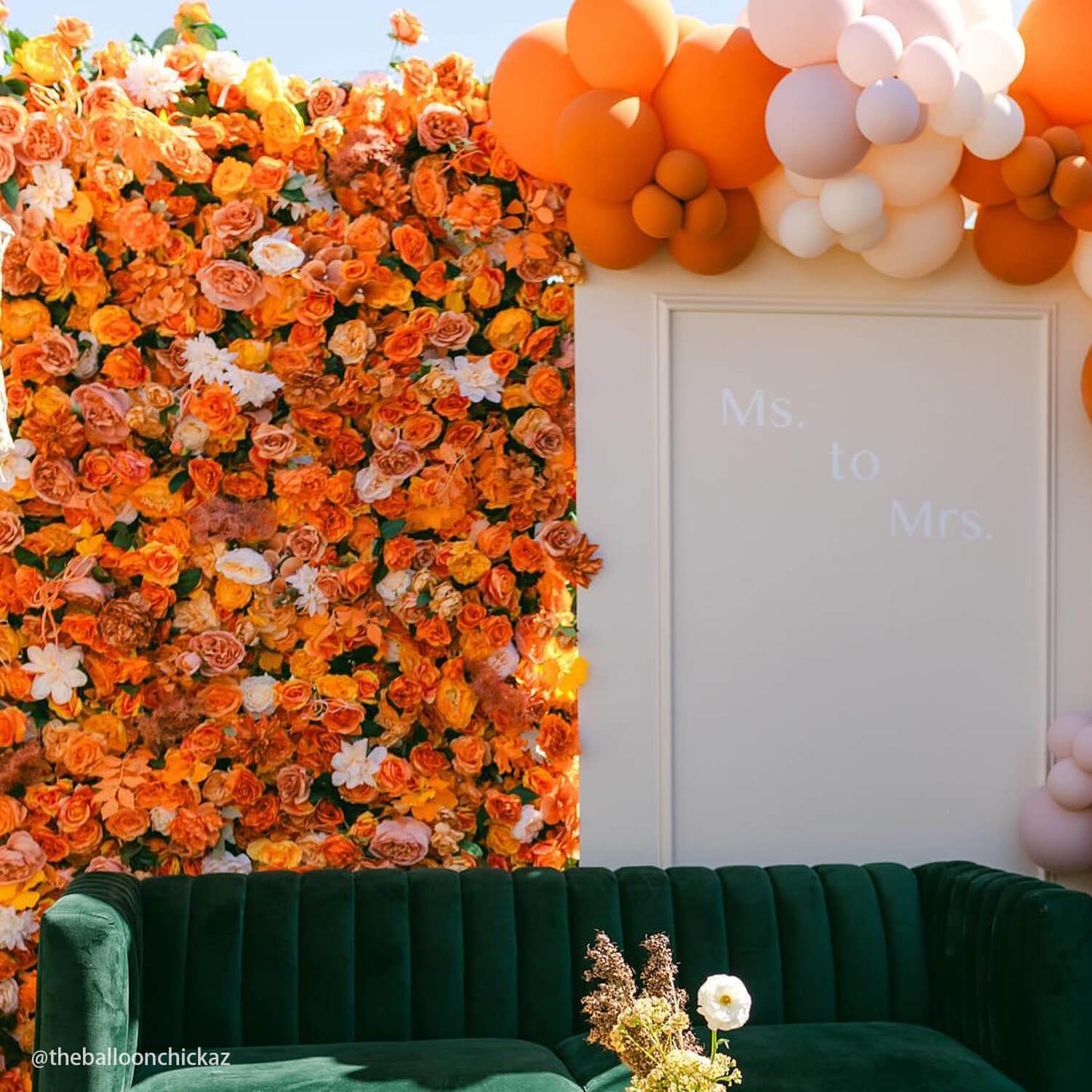 Fall Garden Fabric Artificial Flower Wall for Wedding Decoration-ubackdrop