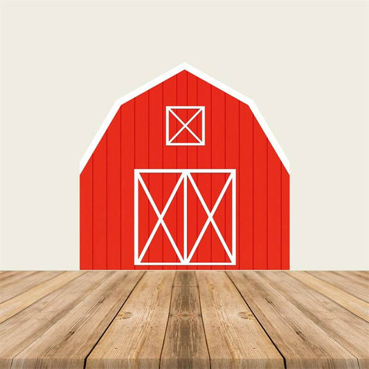 Farm Theme Party Decoration Red Barn Backdrop for Birthday Party-ubackdrop