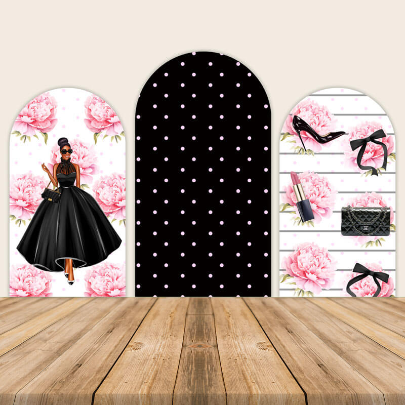Fashion Girl Birthday Arch Backdrop Cover-ubackdrop