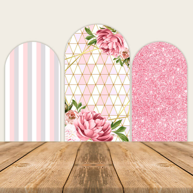 Flower Wedding Party Arch Backdrop Custom Marble Theme Birthday Decoration-ubackdrop