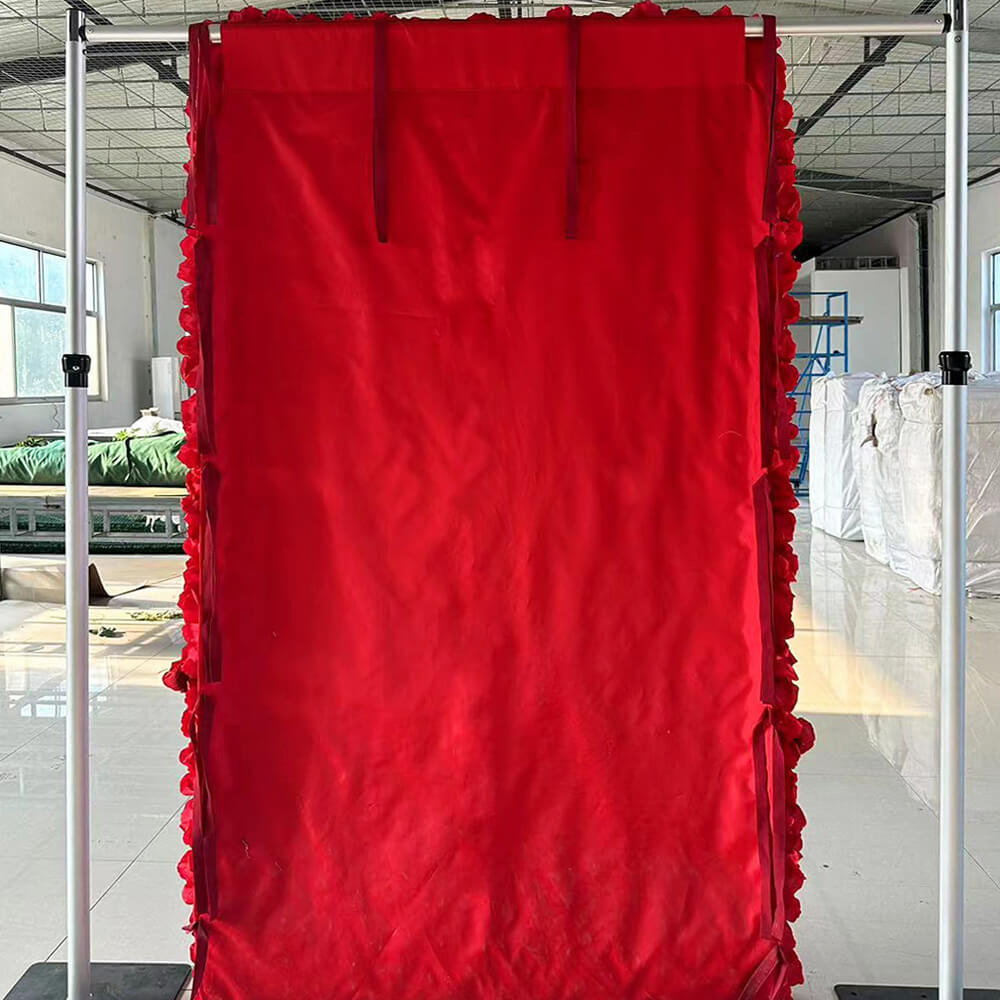 Full Red Roses Fabric Flower Wall For Wedding Arrangement Romantic Atmosphere-ubackdrop