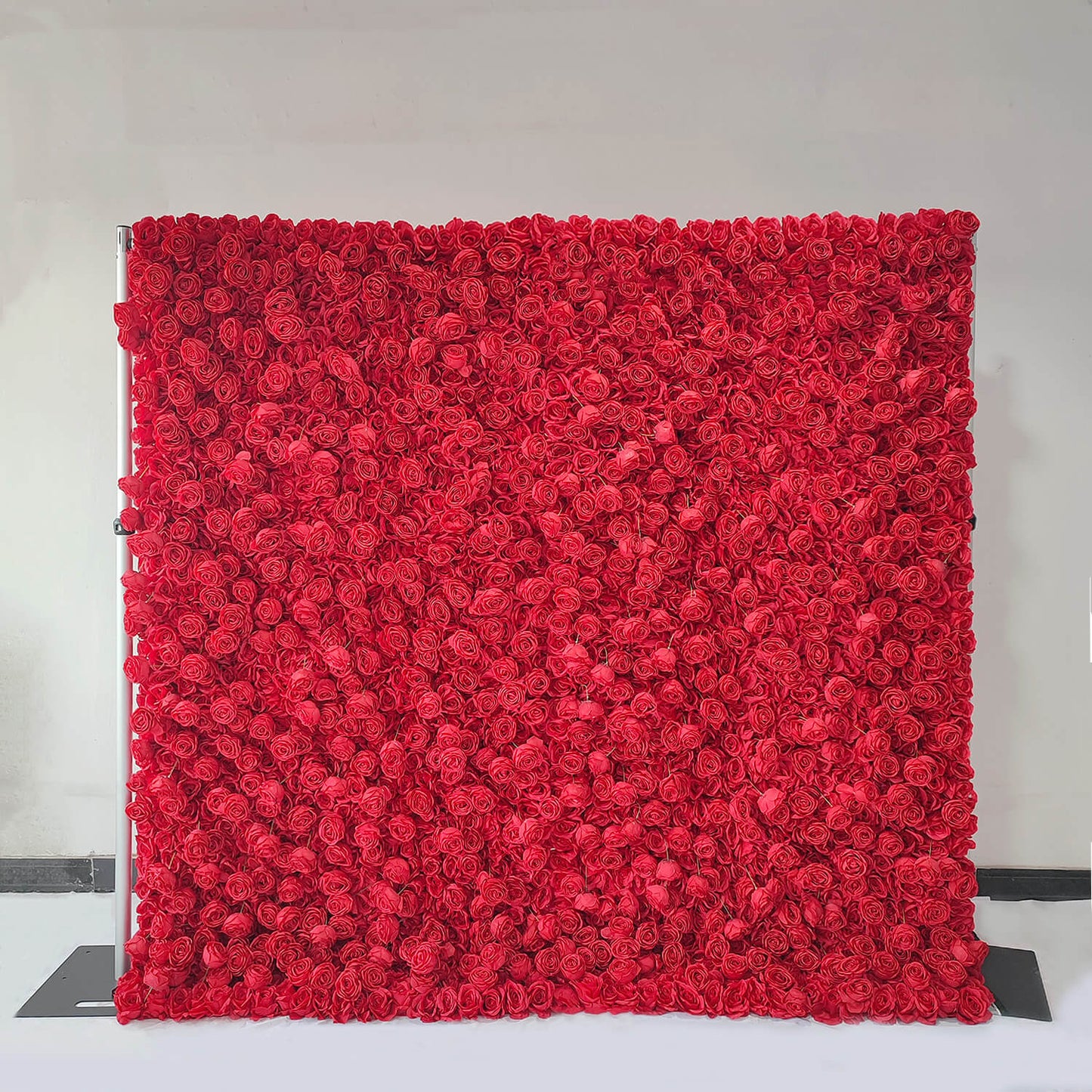 Full Red Roses Fabric Flower Wall For Wedding Arrangement Romantic Atmosphere-ubackdrop