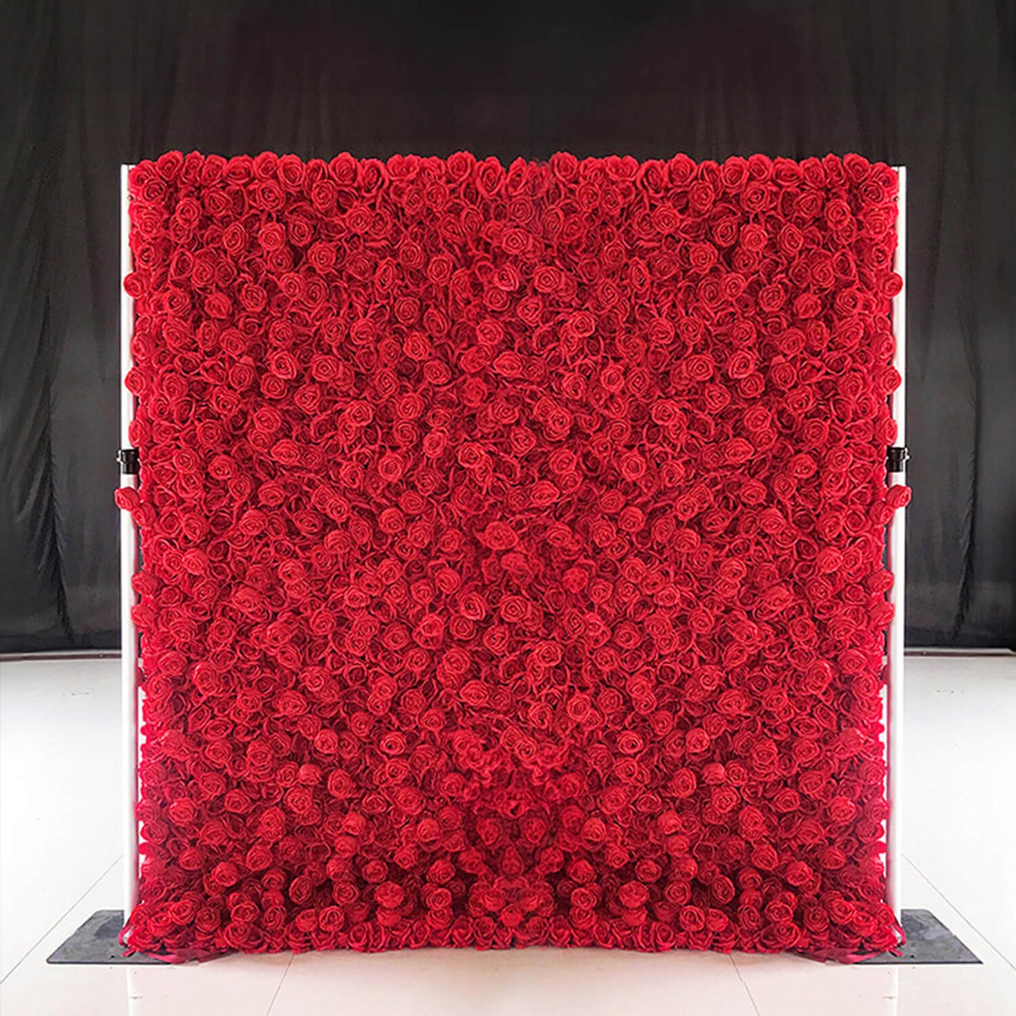 Full Red Roses Fabric Flower Wall For Wedding Arrangement Romantic Atmosphere-ubackdrop