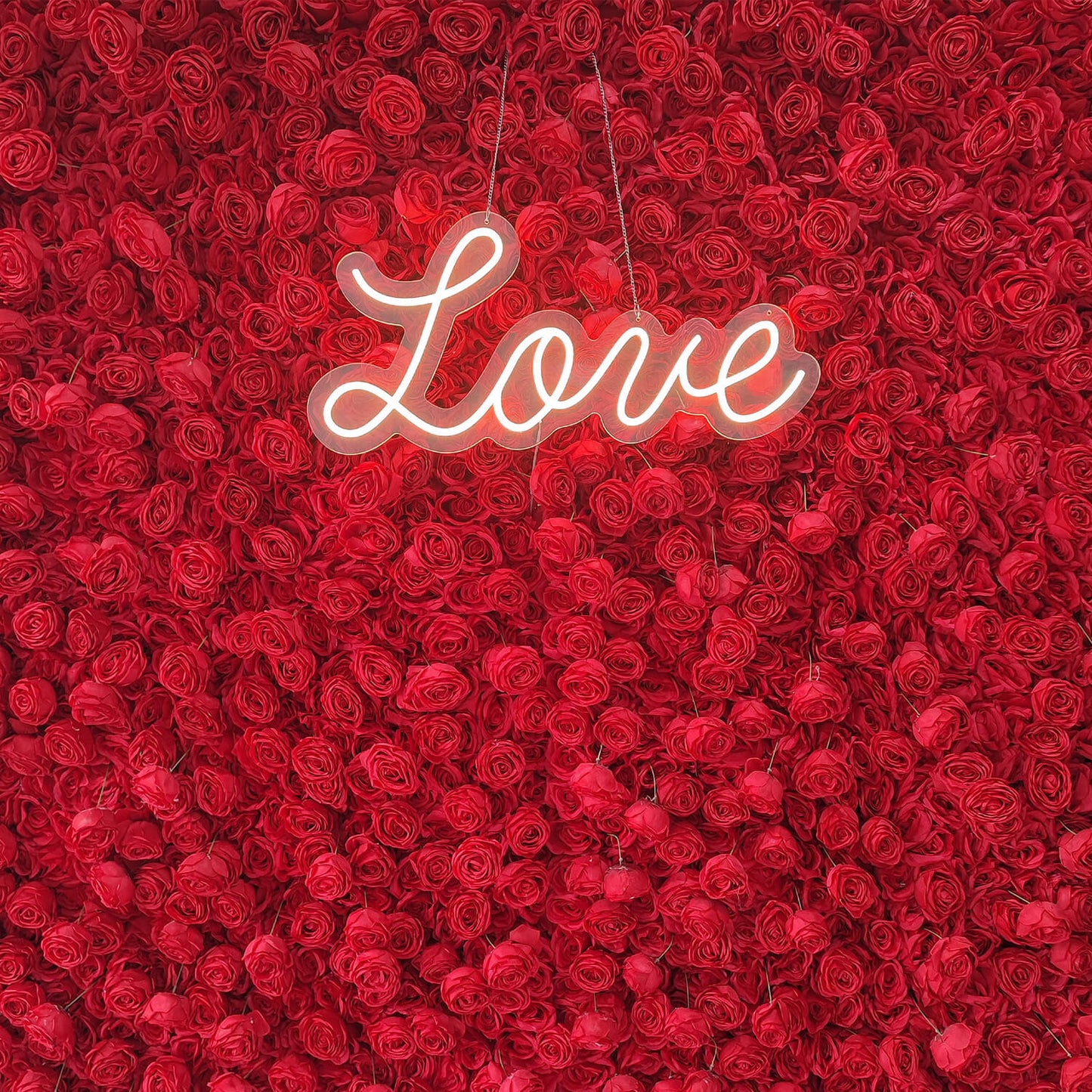 Full Red Roses Fabric Flower Wall For Wedding Arrangement Romantic Atmosphere-ubackdrop
