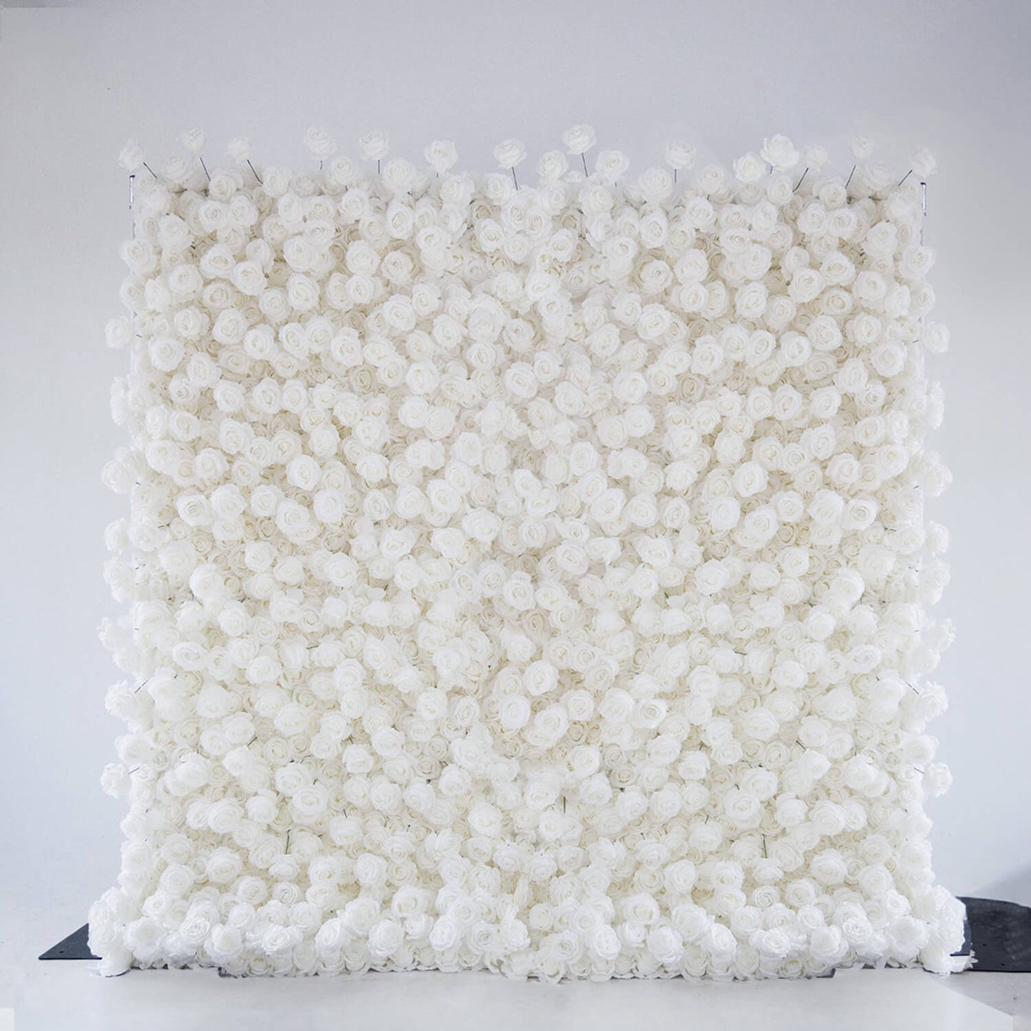 Full White Roses Fabric Artificial Flower Wall For Wedding Arrangement Event-ubackdrop