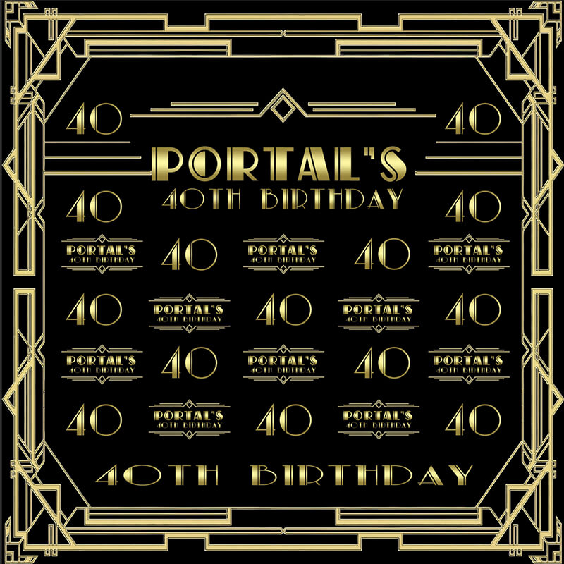 Gatsby Party Roaring 40th Birthday Party Backdrop-ubackdrop