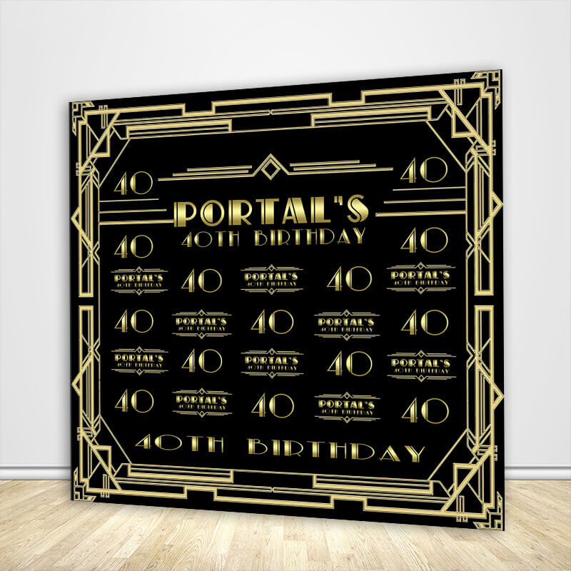 Gatsby Party Roaring 40th Birthday Party Backdrop-ubackdrop
