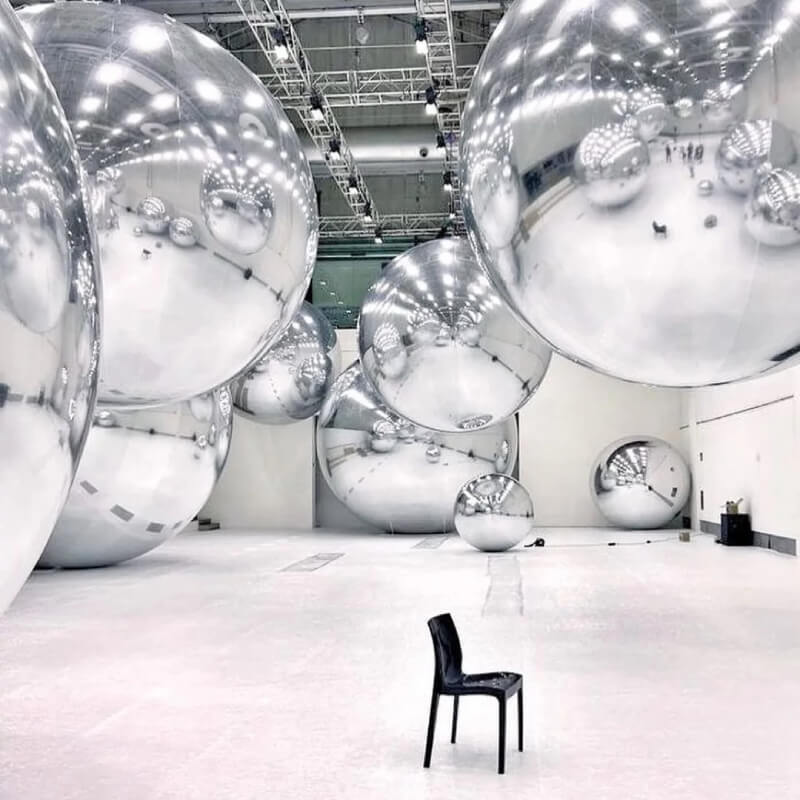 Silver Inflatable Mirror Ball Reusable Big Bubble Balloon-ubackdrop