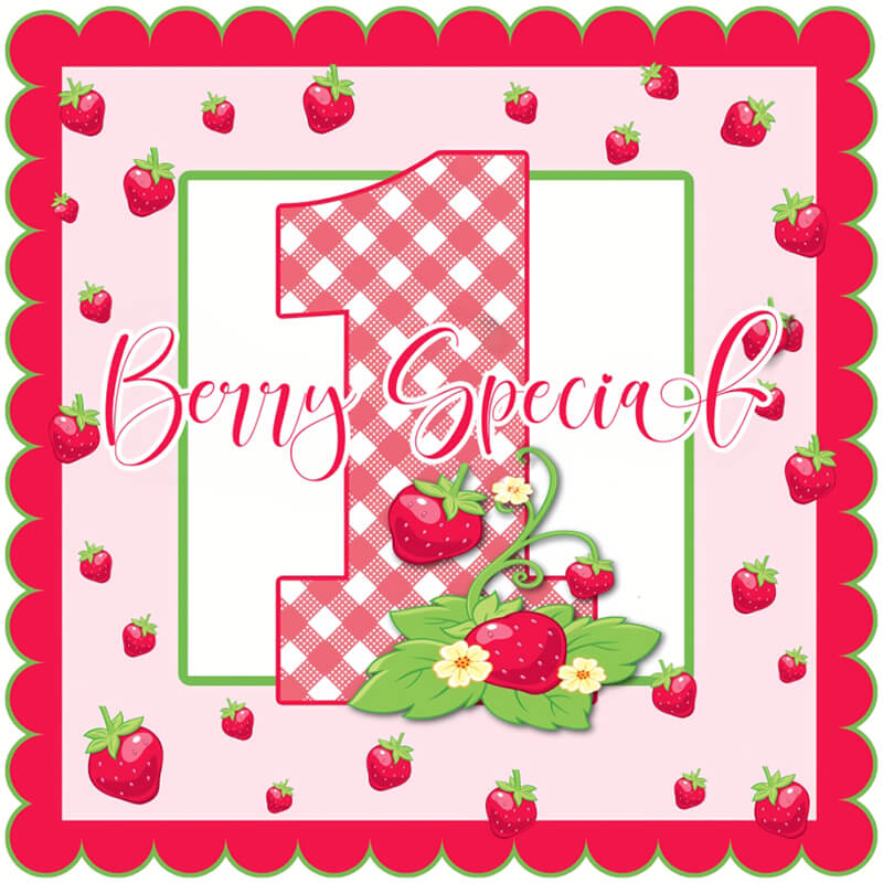 Girls 1st Birthday Party Strawberry Decoration Backdrops-ubackdrop