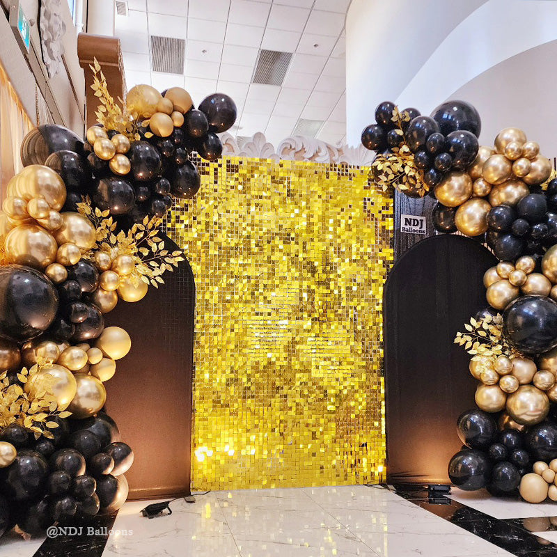 Gold Shimmer Wall Panels – Easy Setup Wedding/Event/Theme Party Decorations-ubackdrop