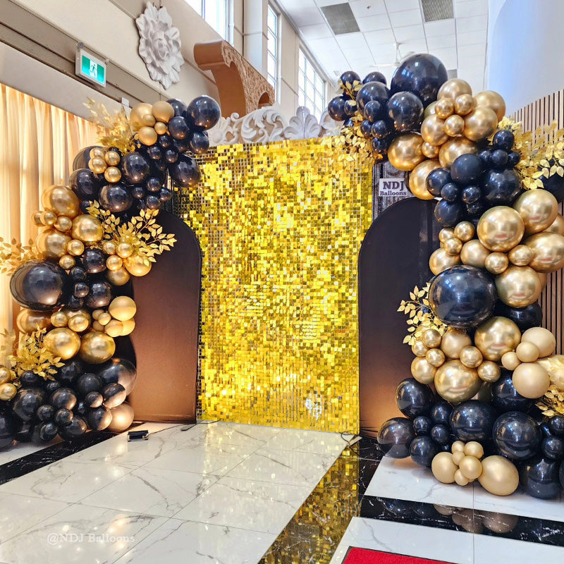 Gold Shimmer Wall Panels – Easy Setup Wedding/Event/Theme Party Decorations-ubackdrop