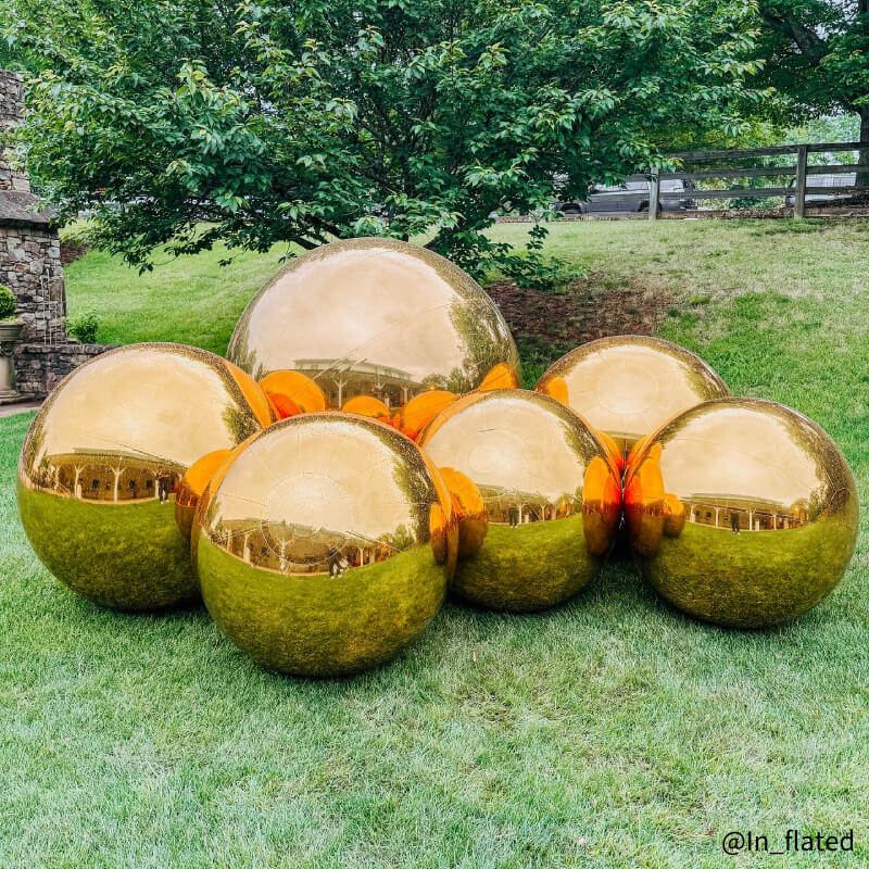 Golden Color Inflatable Mirror Ball Reusable Big Bubble Balloon-ubackdrop