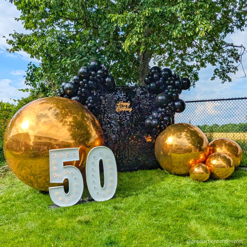 Golden Color Inflatable Mirror Ball Reusable Big Bubble Balloon-ubackdrop