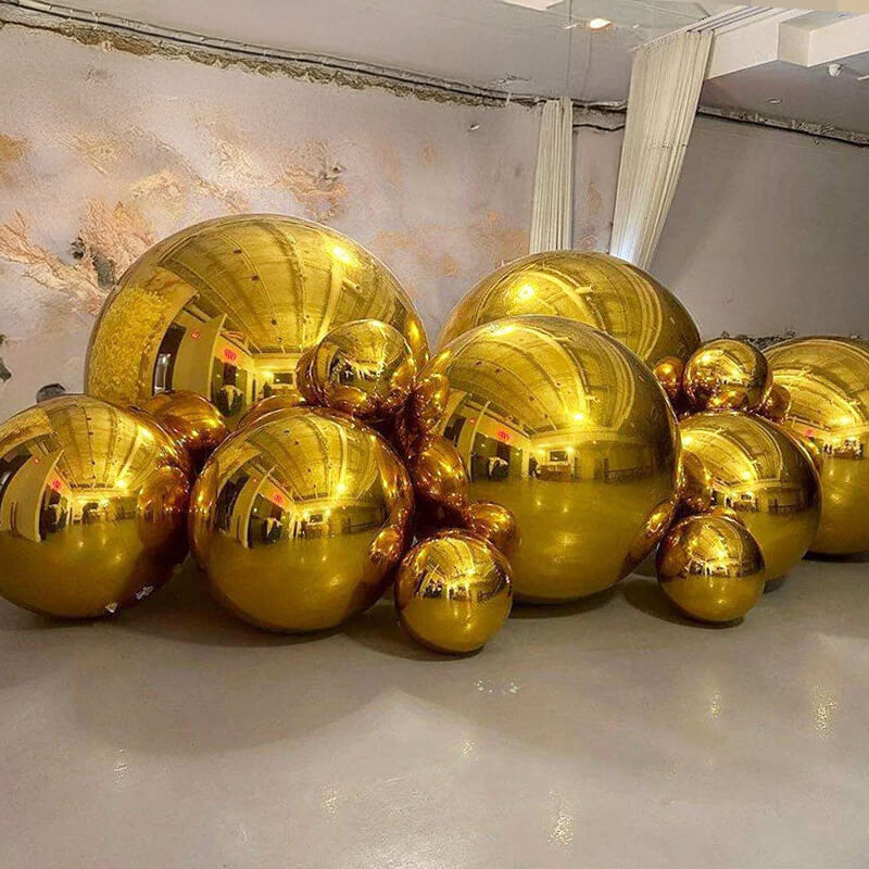 Golden Color Inflatable Mirror Ball Reusable Big Bubble Balloon-ubackdrop