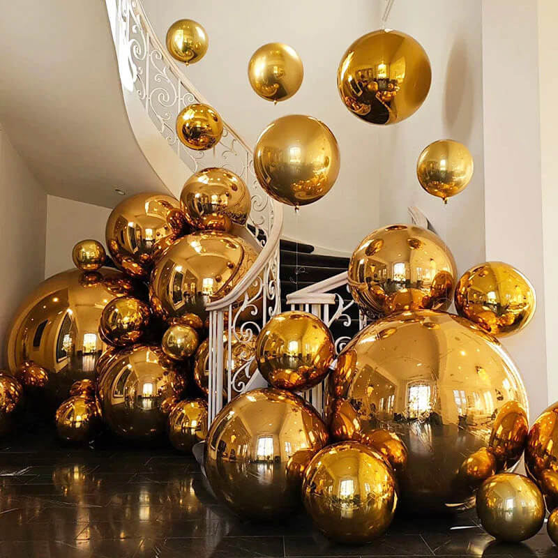 Golden Color Inflatable Mirror Ball Reusable Big Bubble Balloon-ubackdrop