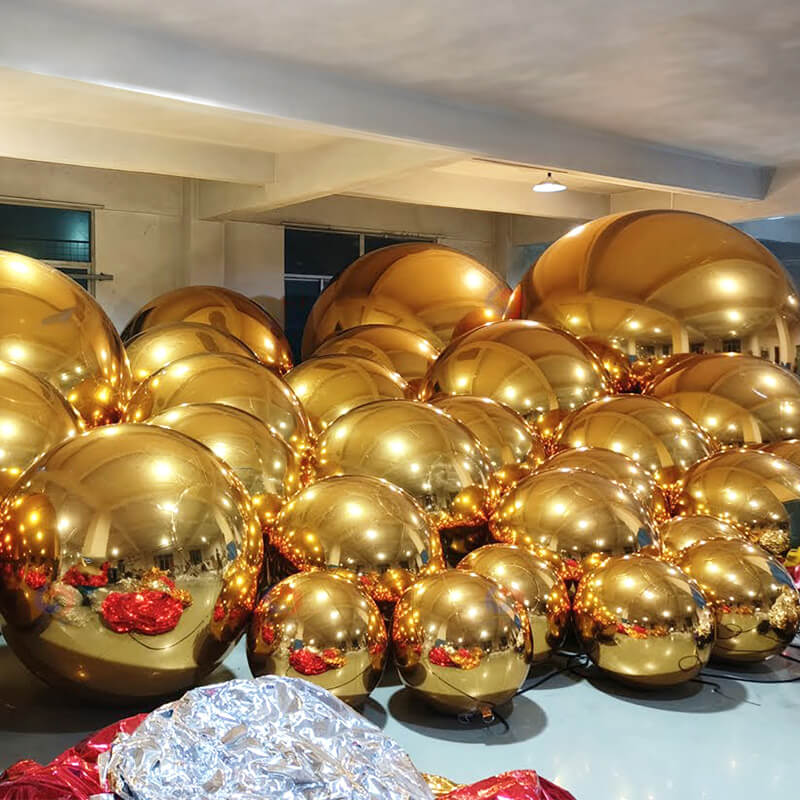 Golden Color Inflatable Mirror Ball Reusable Big Bubble Balloon-ubackdrop