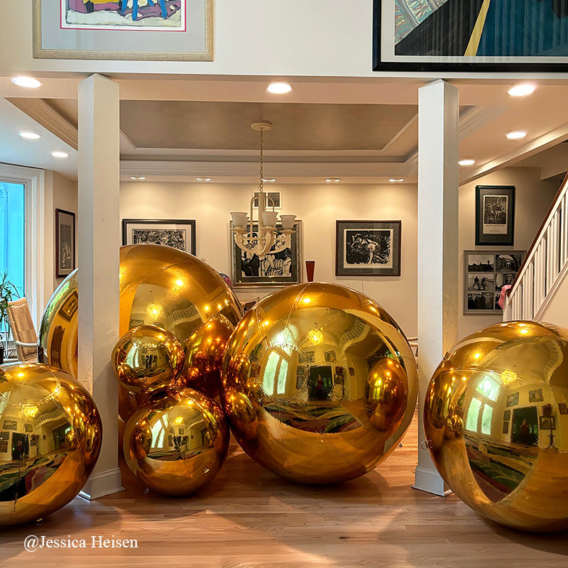 Golden Color Inflatable Mirror Ball Reusable Big Bubble Balloon-ubackdrop