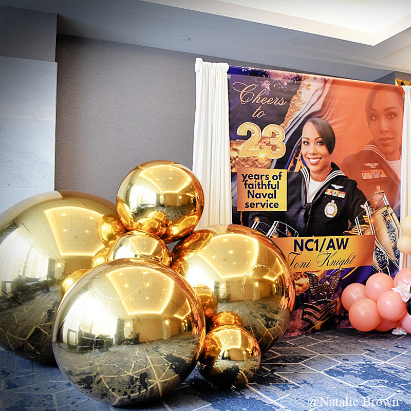 Golden Color Inflatable Mirror Ball Reusable Big Bubble Balloon-ubackdrop