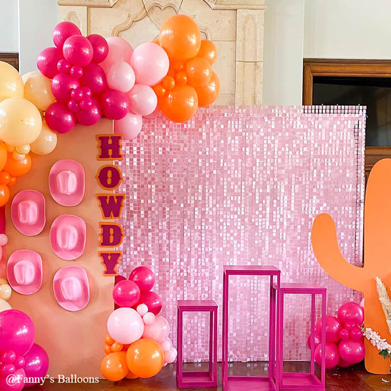 Gradient Pink Shimmer Wall Panels, Easy Setup Party Decorations-ubackdrop