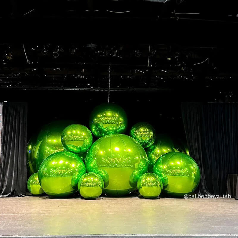 Lime Green Inflatable Mirror Ball Reusable Big Bubble Balloon-ubackdrop