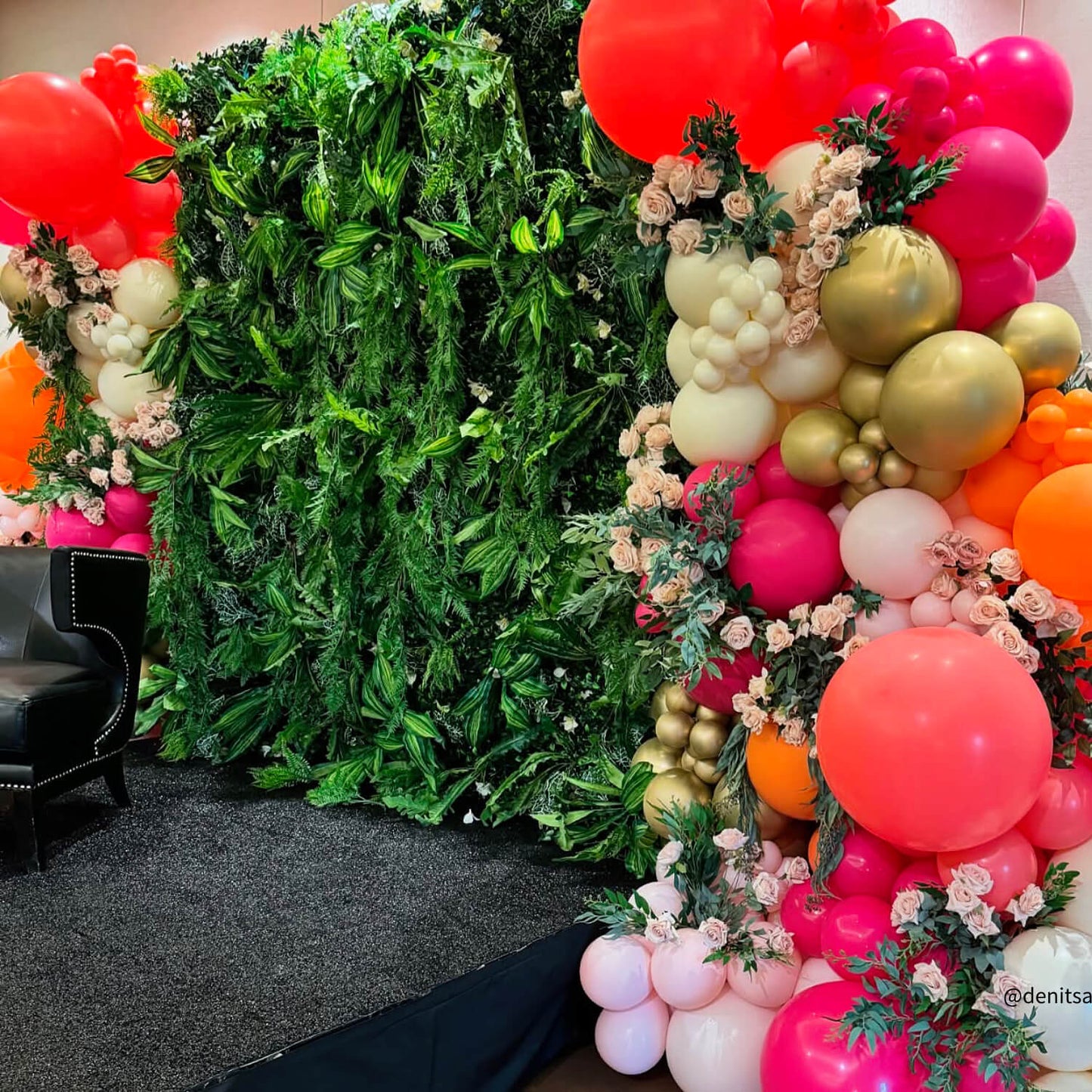 5D Green Jungle Fabric Artificial Flower Wall Party Decor Outdoor-ubackdrop