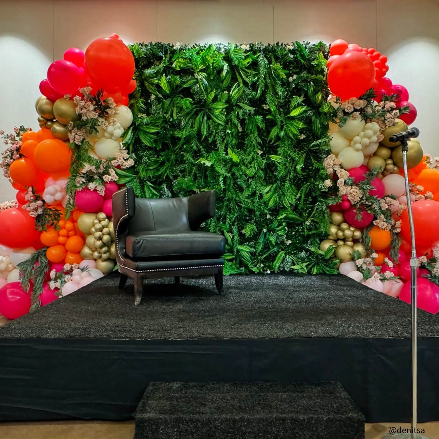 5D Green Jungle Fabric Artificial Flower Wall Party Decor Outdoor-ubackdrop