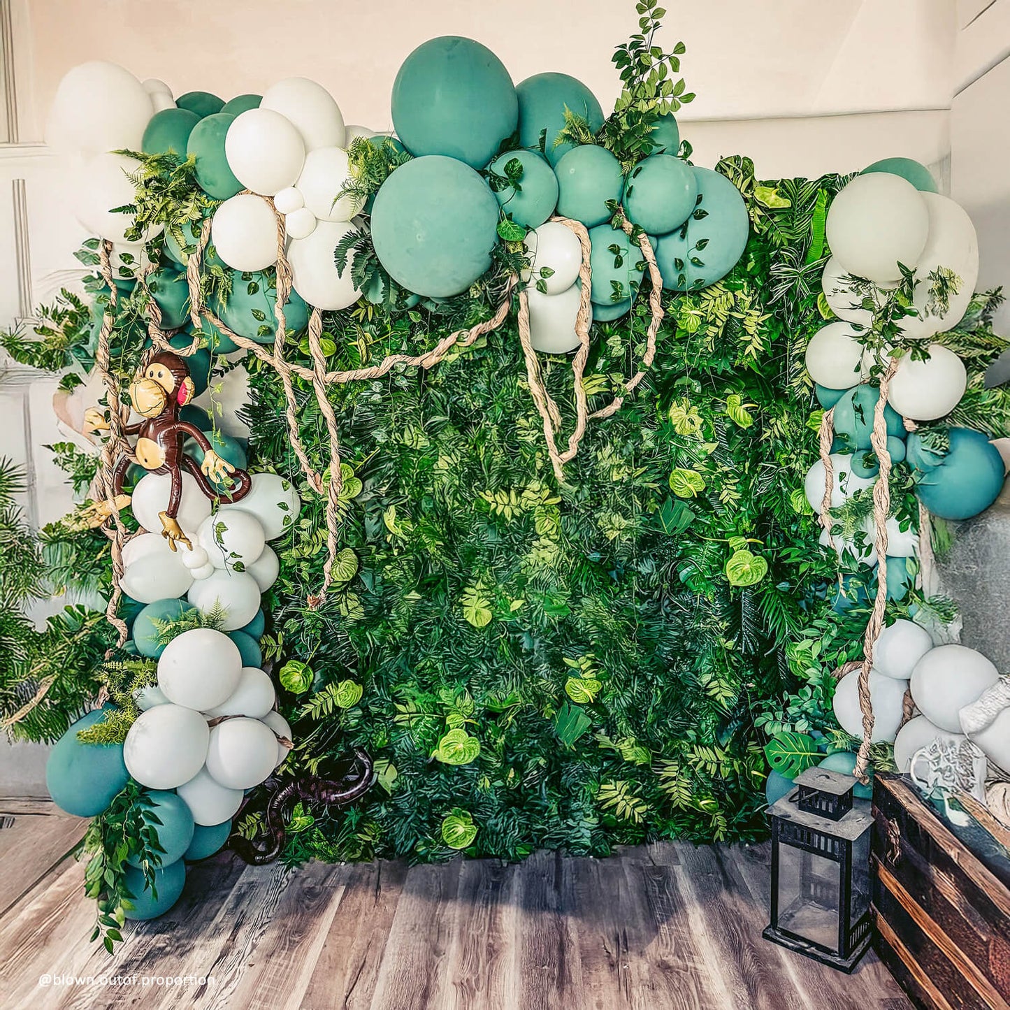 Green Tropical Jungle Fabric Artificial Flower Wall Backdrop Party Decor-ubackdrop