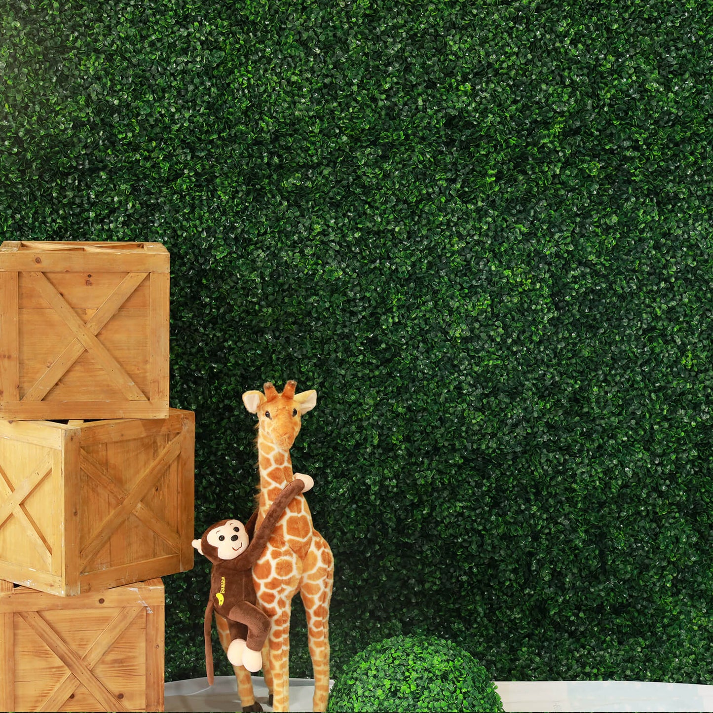 Green Artificial Hedge Flower Wall Backdrop for Wedding, Baby Shower, Jungle Wild Theme Party-ubackdrop