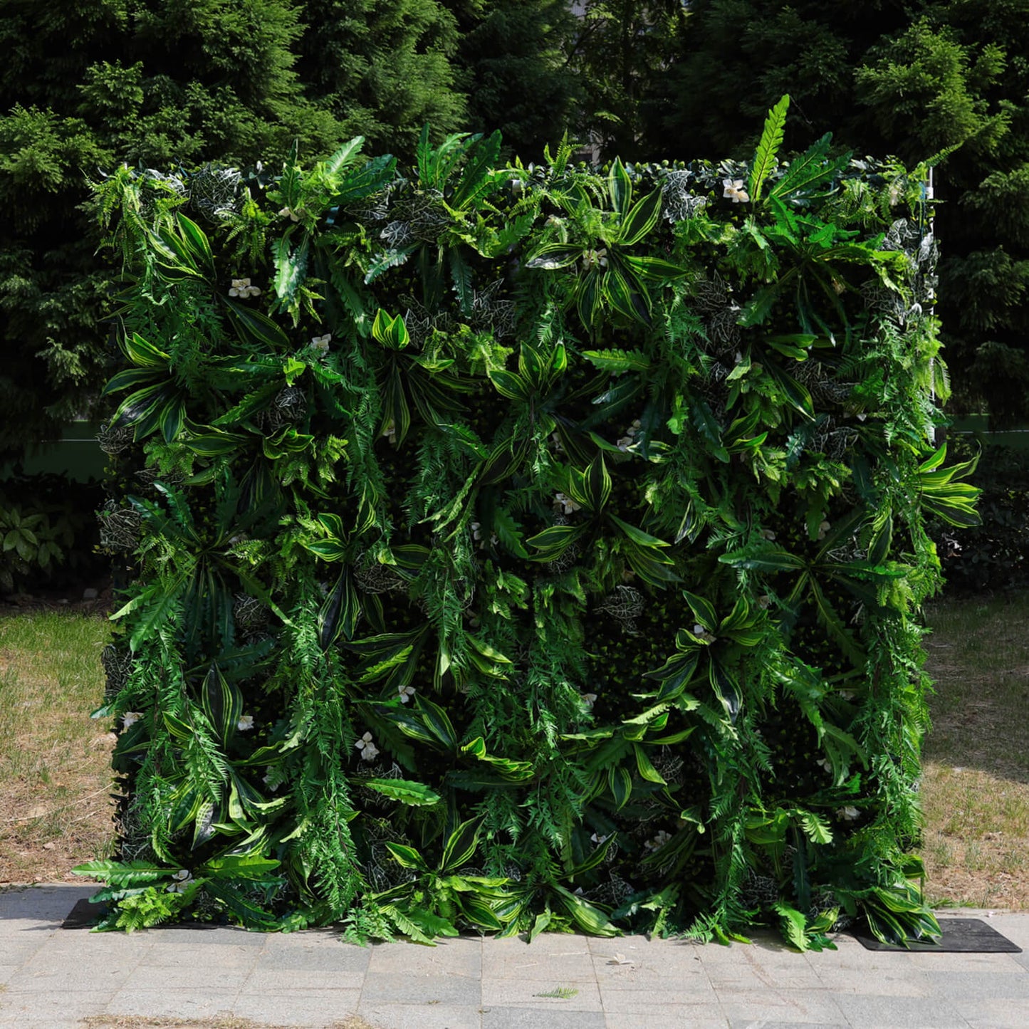 5D Green Jungle Fabric Artificial Flower Wall Party Decor Outdoor-ubackdrop