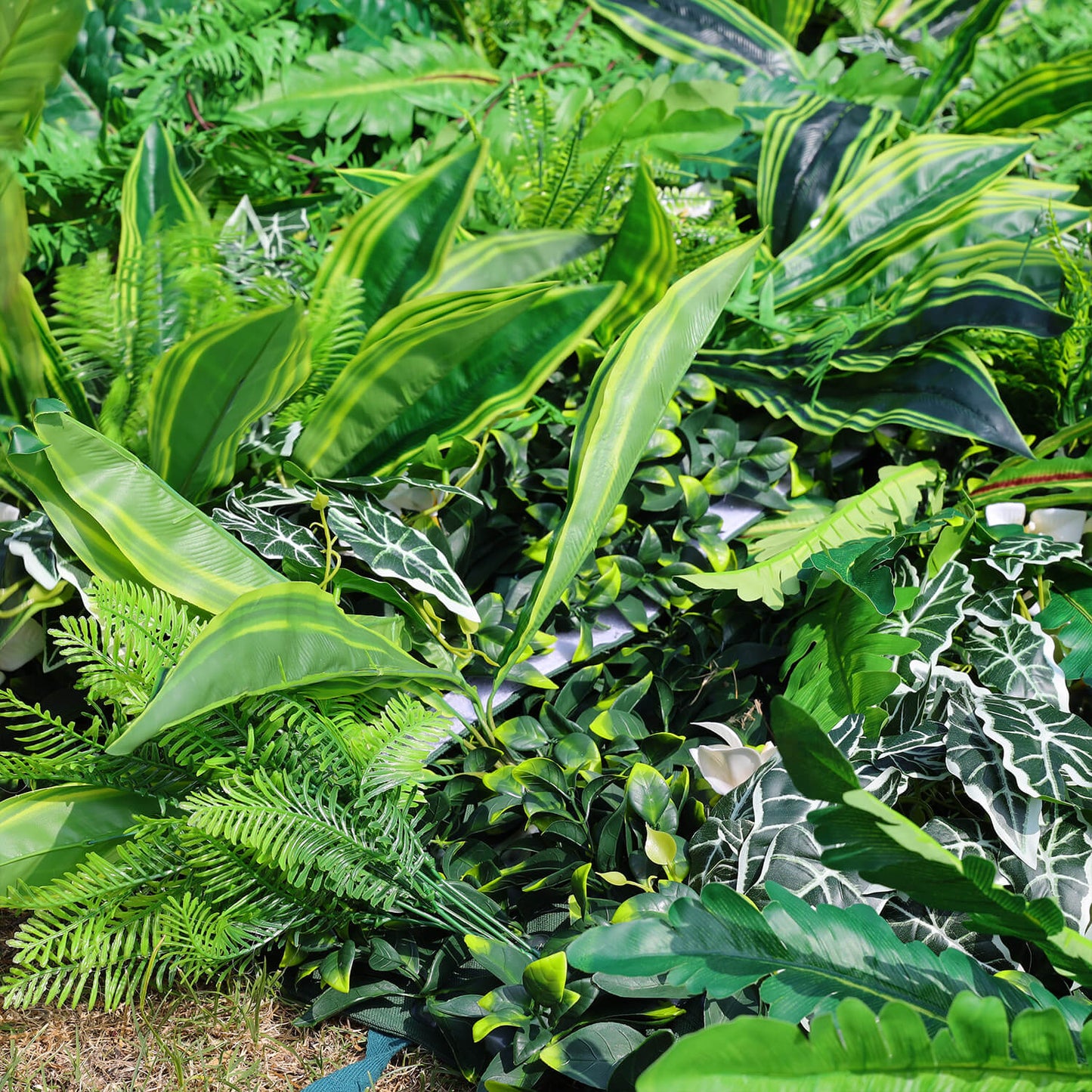 5D Green Jungle Fabric Artificial Flower Wall Party Decor Outdoor-ubackdrop