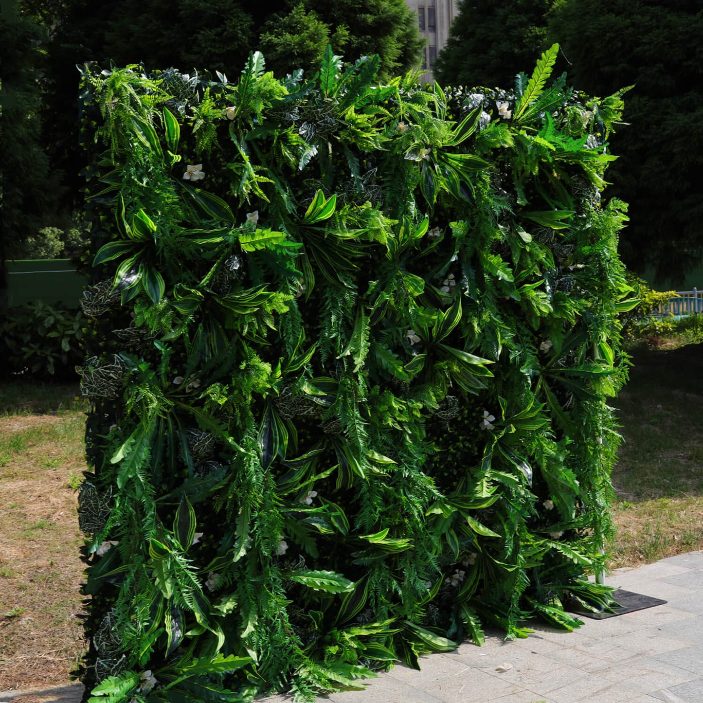 5D Green Jungle Fabric Artificial Flower Wall Party Decor Outdoor-ubackdrop