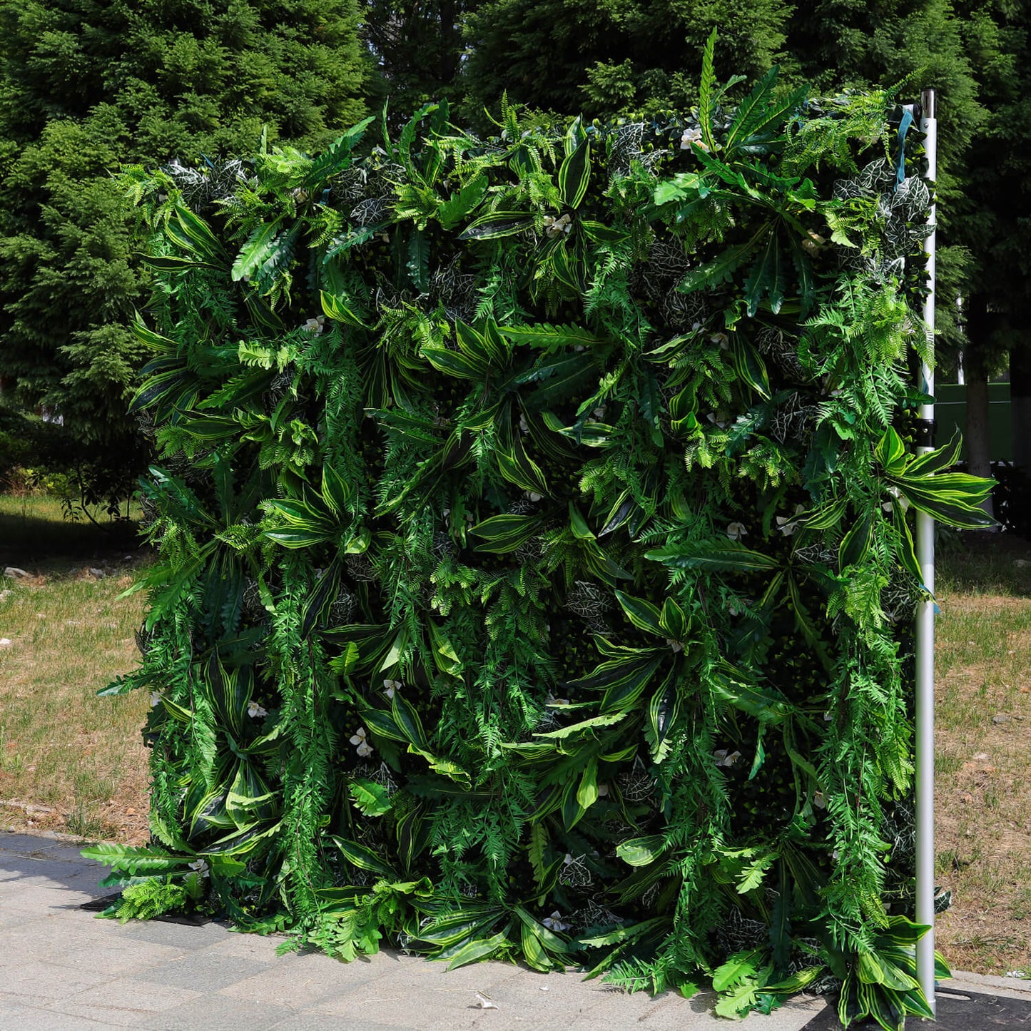 5D Green Jungle Fabric Artificial Flower Wall Party Decor Outdoor-ubackdrop