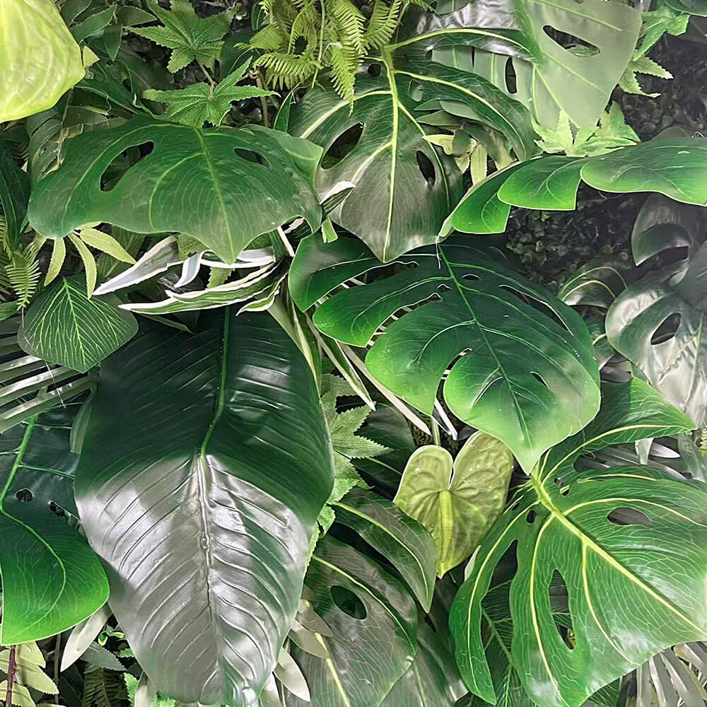 Green Tropical Jungle Fabric Artificial Flower Wall Backdrop Party Decor-ubackdrop