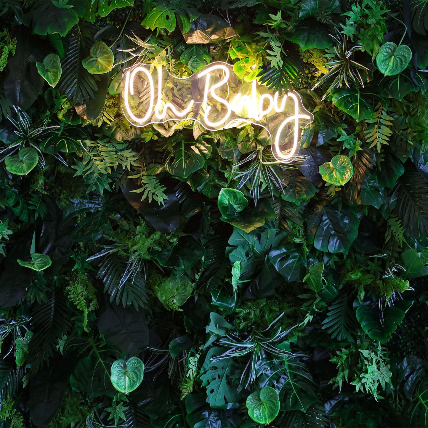 Green Tropical Jungle Fabric Artificial Flower Wall Backdrop Party Decor-ubackdrop