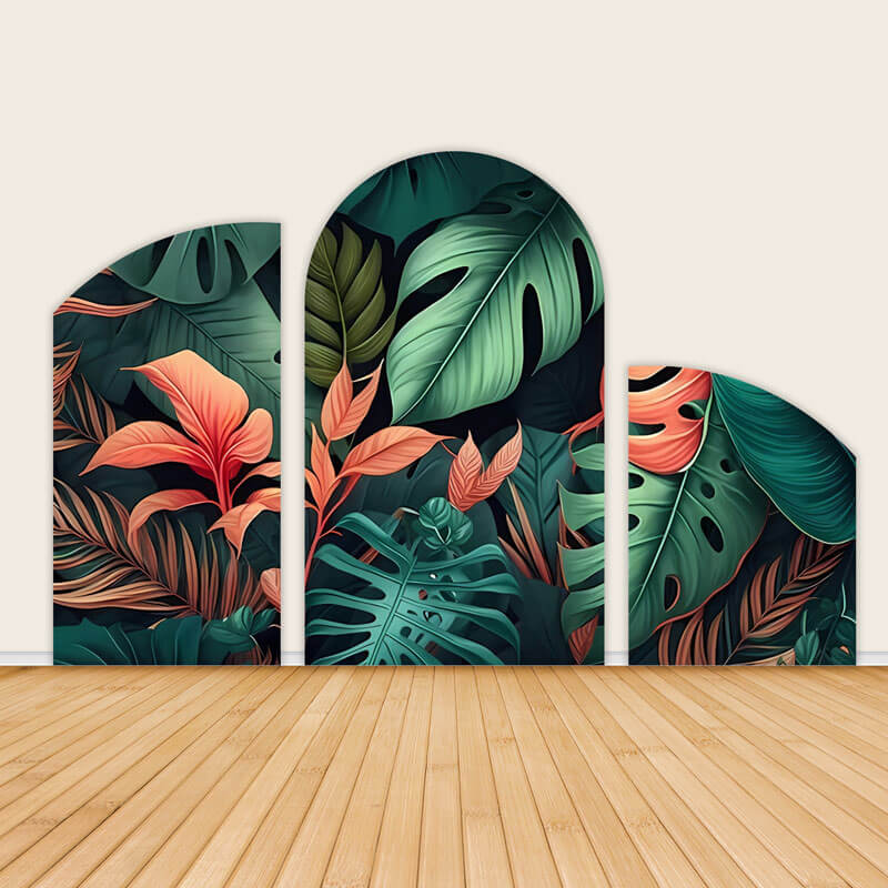 Green Tropical Palm Wall Chiara Arched Wall Covers-ubackdrop